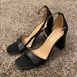 Black Strappy Heeled Sandals